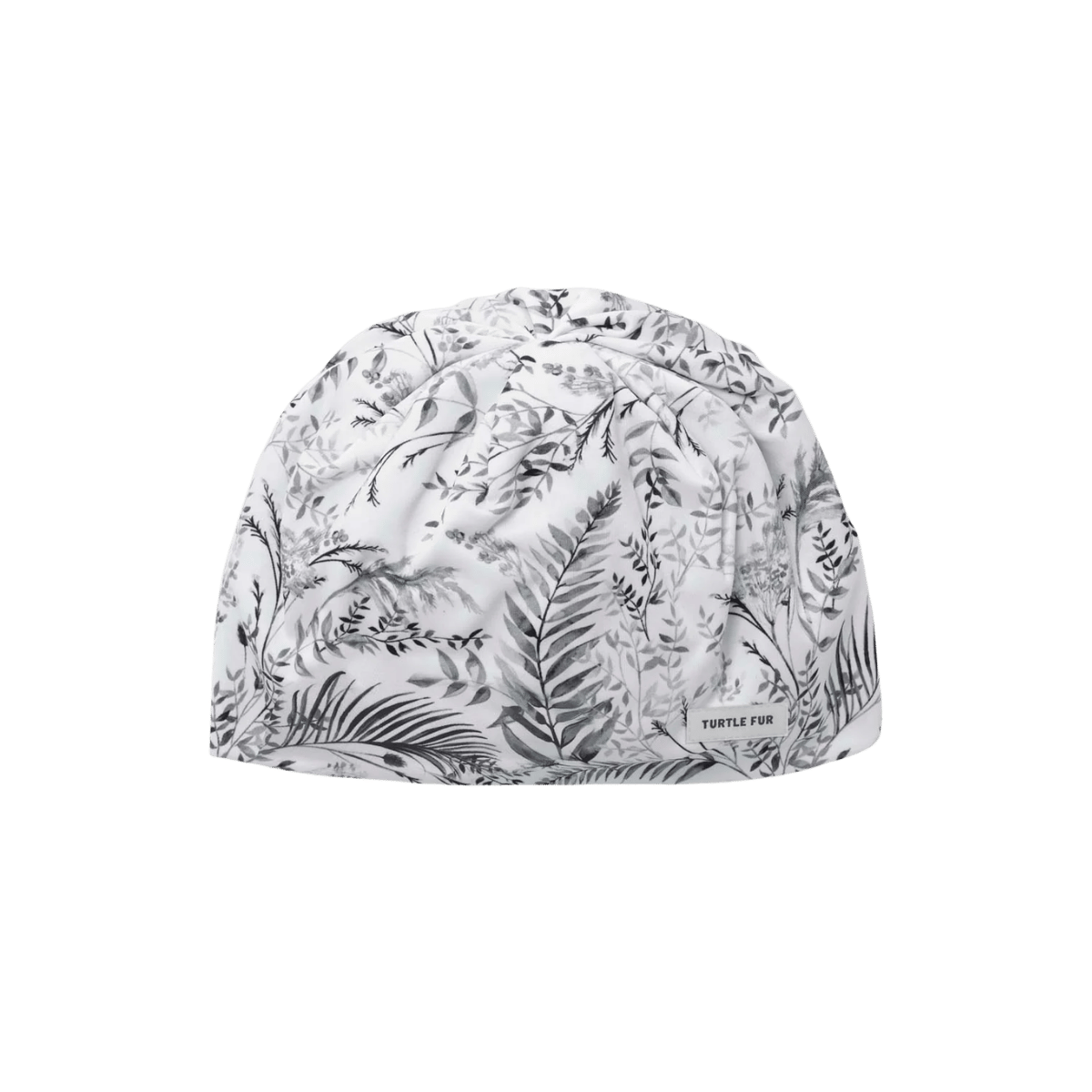 TURTLE FUR COMFORT SHELL TEMPO PONYTAIL, POWDER DAY FRONDS, FRONT ANGLE, LOGO