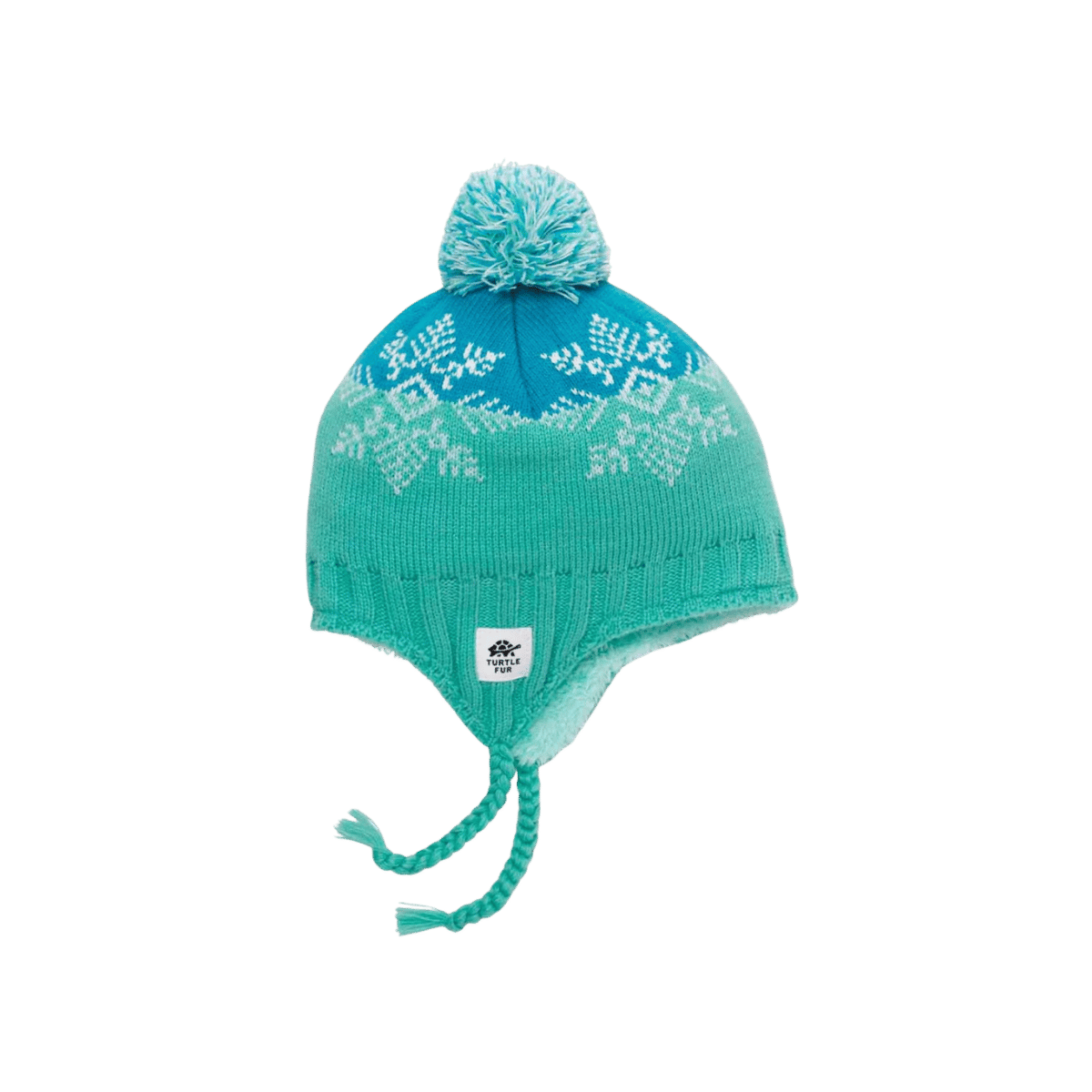 TURTLE FUR KID CELESTE, MINT, SIDE ANGLE