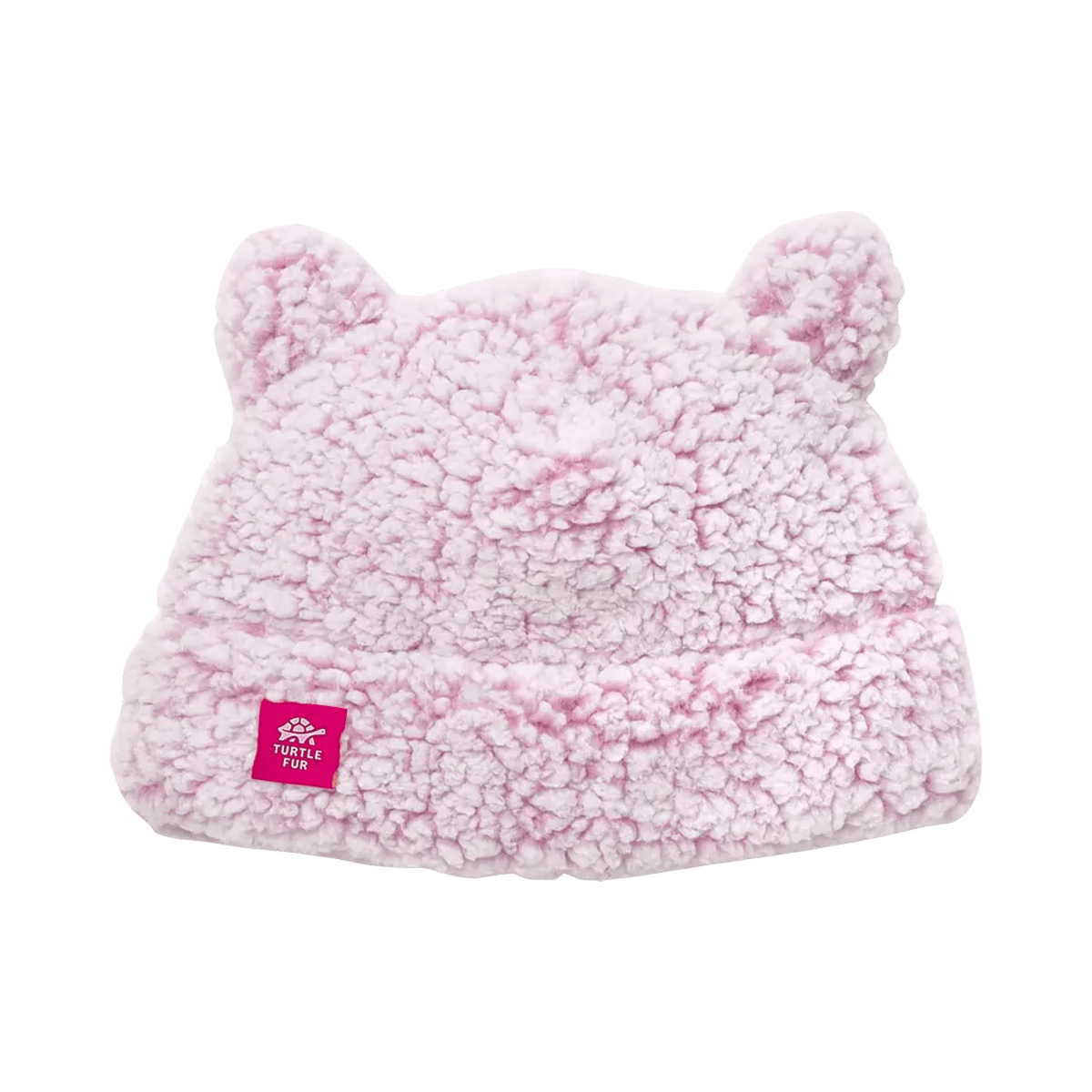 TURTLE FUR KID COMFORT LUSH KITTY BEANIE DUSTY ROSE, FRONT ANGLE