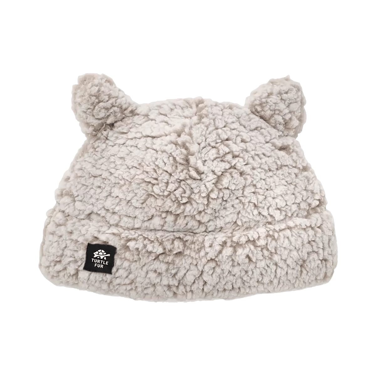 TURTLE FUR KID COMFORT LUSH KITTY BEANIE NATURAL, FRONT ANGLE
