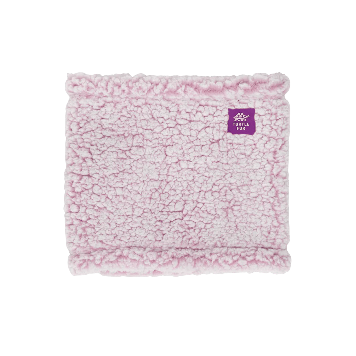 TURTLE FUR KID COMFORT LUSH NECK WARMER, DUSTY ROSE, FRONT ANGLE, LOGO