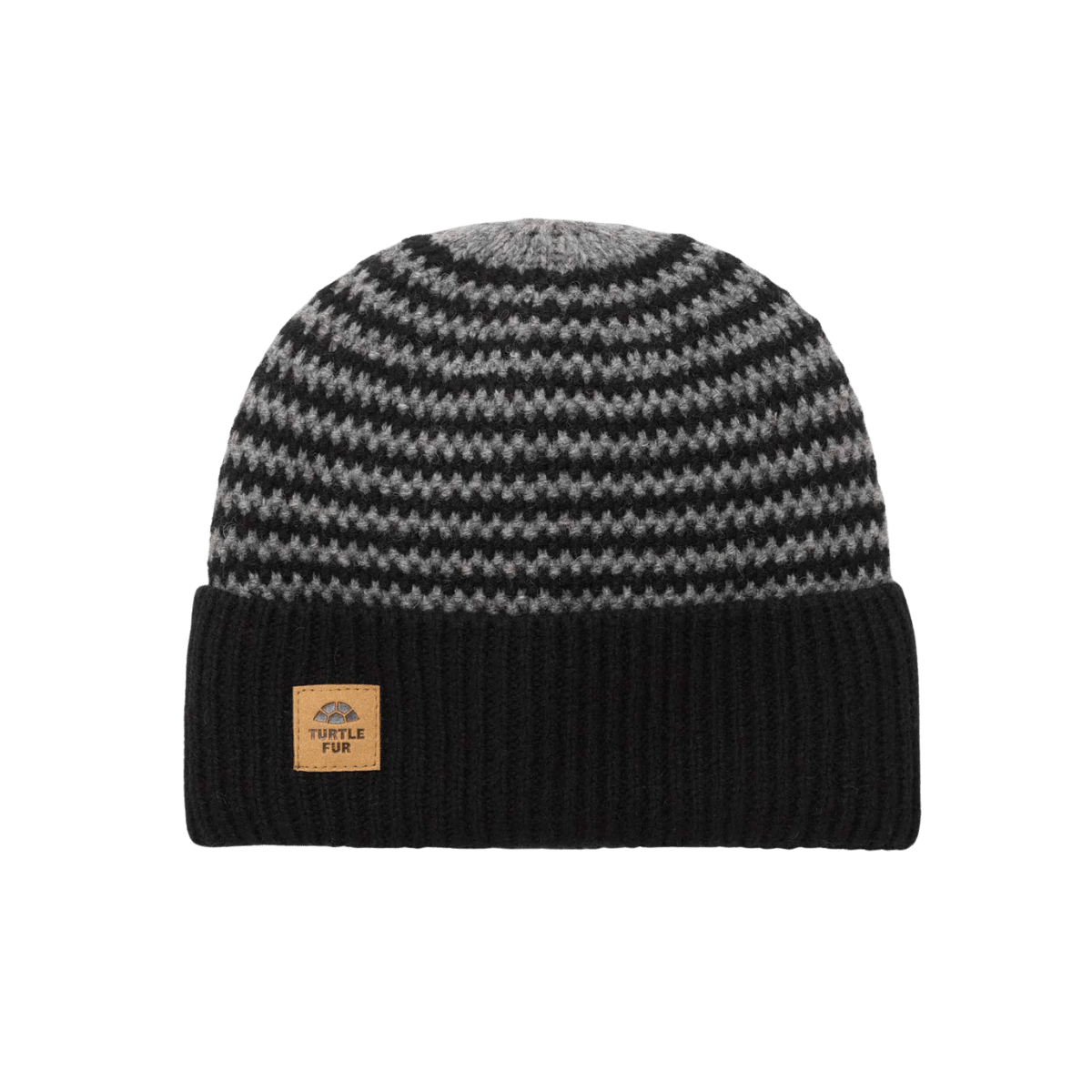 TURTLE FUR LAMBSWOOL GUS HAT BLACK, FRONT ANGLE