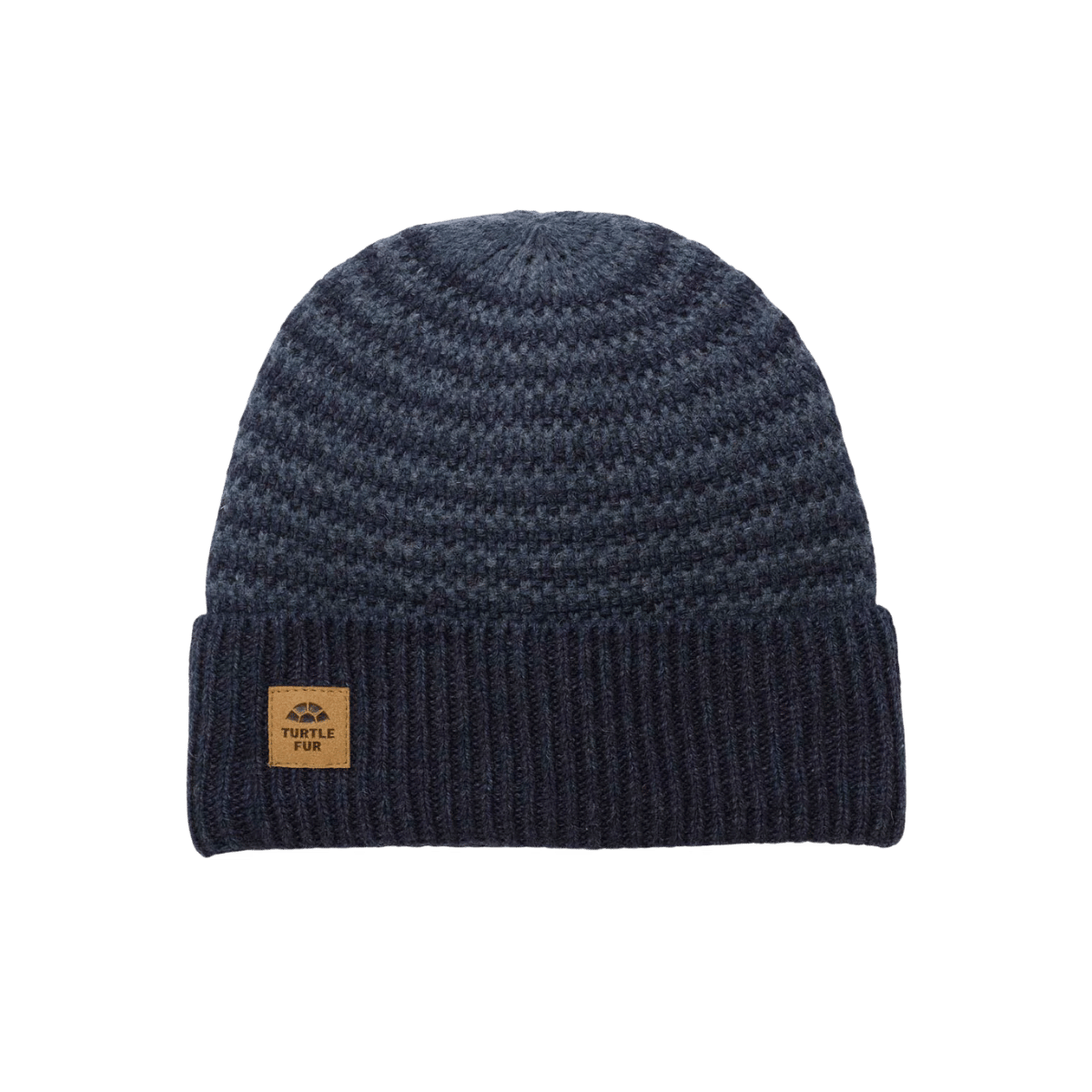 TURTLE FUR LAMBSWOOL GUS HAT NAVY, FRONT ANGLE