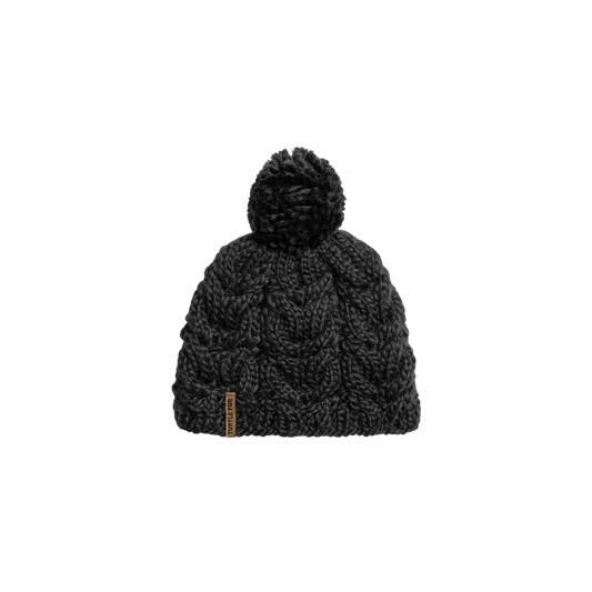 TURTLE FUR MERINO WOOL MILLIE, BLACK, FRONT ANGLE, LOGO