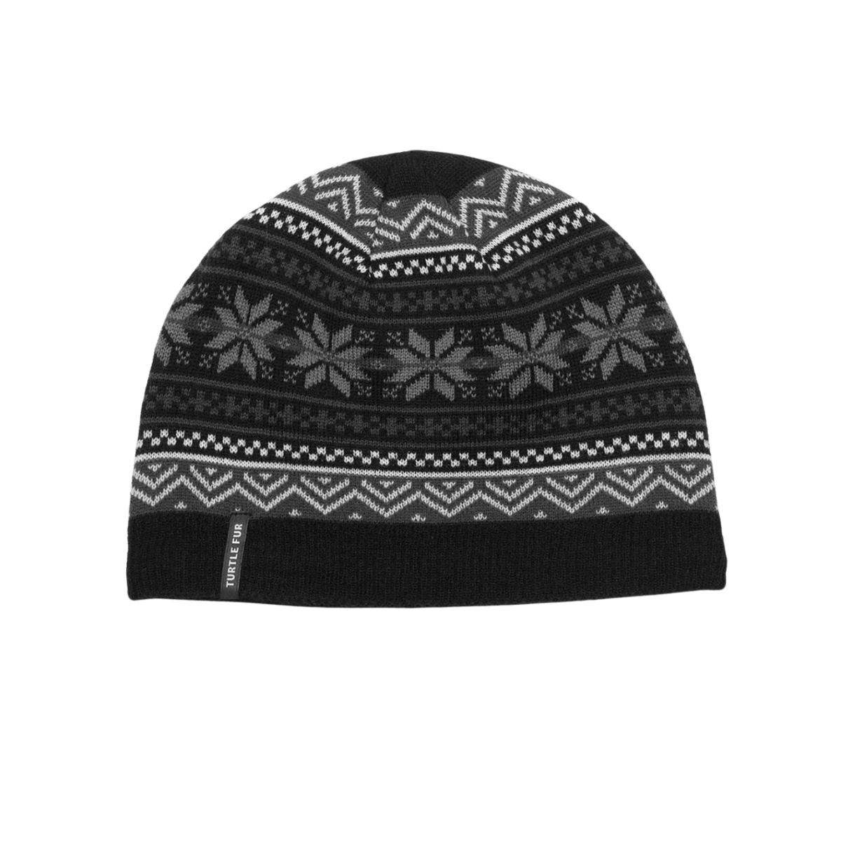 TURTLE FUR MERINO WOOL NUKA HAT, ONYX COLOR, FRONT LOGO