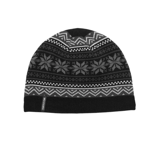 TURTLE FUR MERINO WOOL NUKA HAT, ONYX COLOR, FRONT LOGO