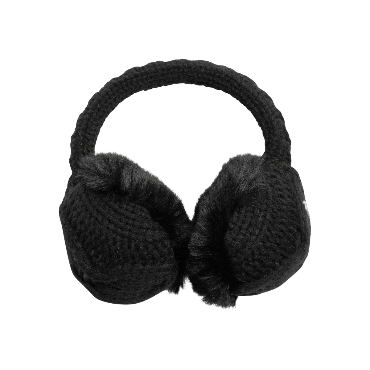 TURTLE FUR W FAUX FUR EAR MUFF BLACK