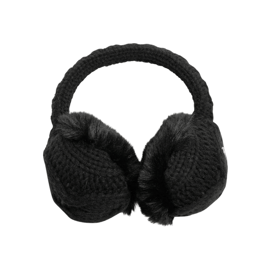 TURTLE FUR W FAUX FUR EAR MUFF BLACK