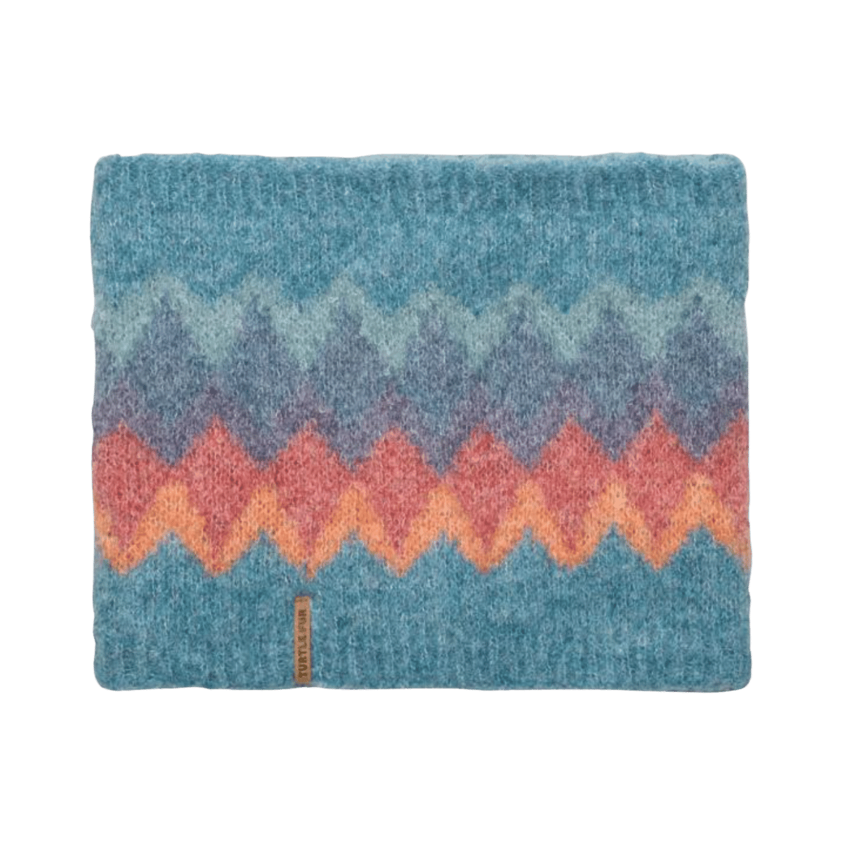 TURTLE FUR WAVERLY COWL, SEA GREEN, FRONT ANGLE