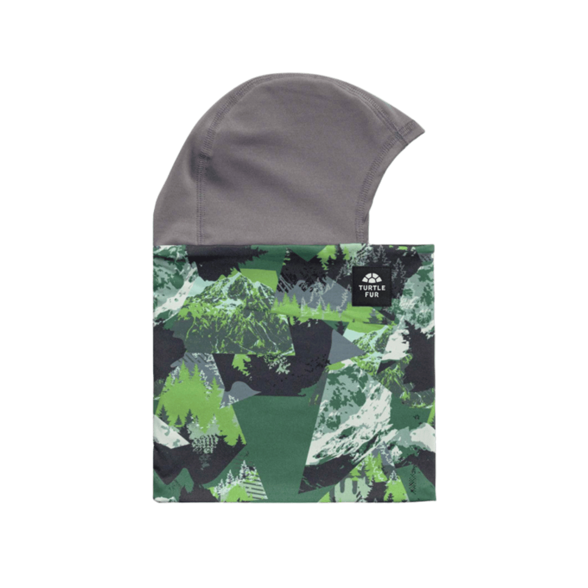TURTLE FUR YOUTH COMFORT SHELL NECK WARMER GEOCACHE, FRONT ANGLE