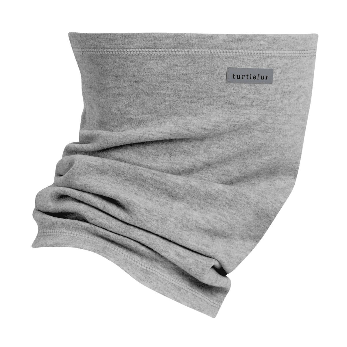 TURTLE FUR COMFORT SHELL LUXE PIPE DREAM NECK GAITER - SILVER - FRONT VIEW