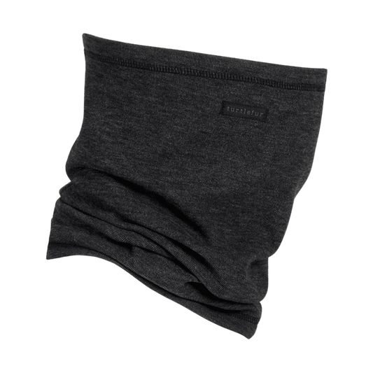 TURTLE FUR COMFORT SHELL LUXE PIPE DREAM NECK GAITER - BLACK - FRONT VIEW