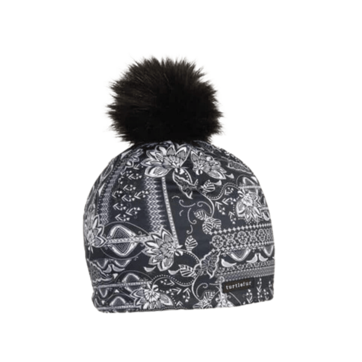 TURTLE FUR COMFORT SHELL POM POM BEANIE PRINT - NORDIC NIGHT