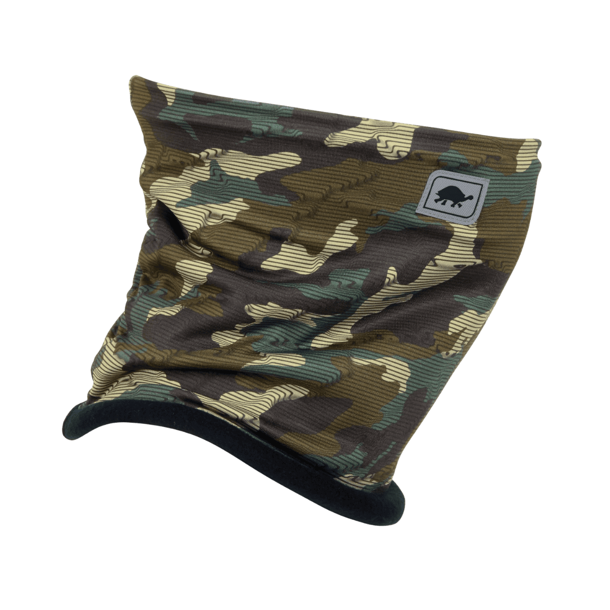 TURTLE FUR KIDS COMFORT SHELL LINED NECKULA - JUNGLE CAMO - FRONT VIEW