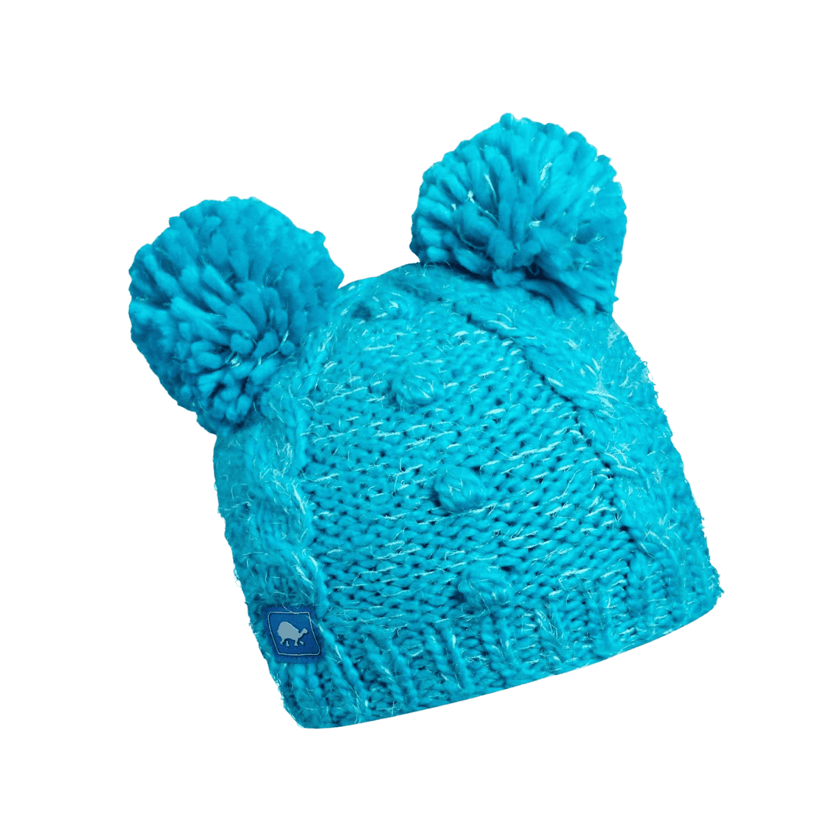 TURTLE FUR KIDS FLUFF BALLS BEANIE - TURQUOISE