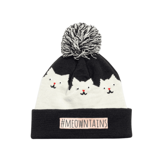 TURTLE FUR KIDS #MEOWNTAINS BEANIE - BLACK