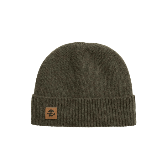 TURTLE FUR LAMBSWOOL THATCHER BEANIE - OLIVE