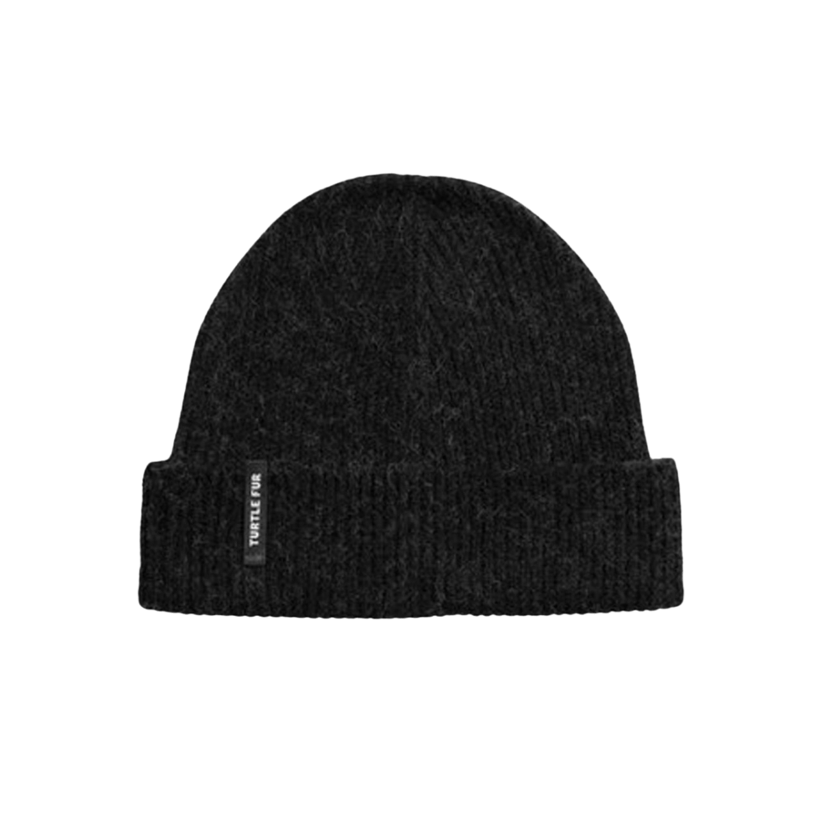 TURTLE FUR RECYCLED WILLIAMSBURG WATCH CAP - BLACK