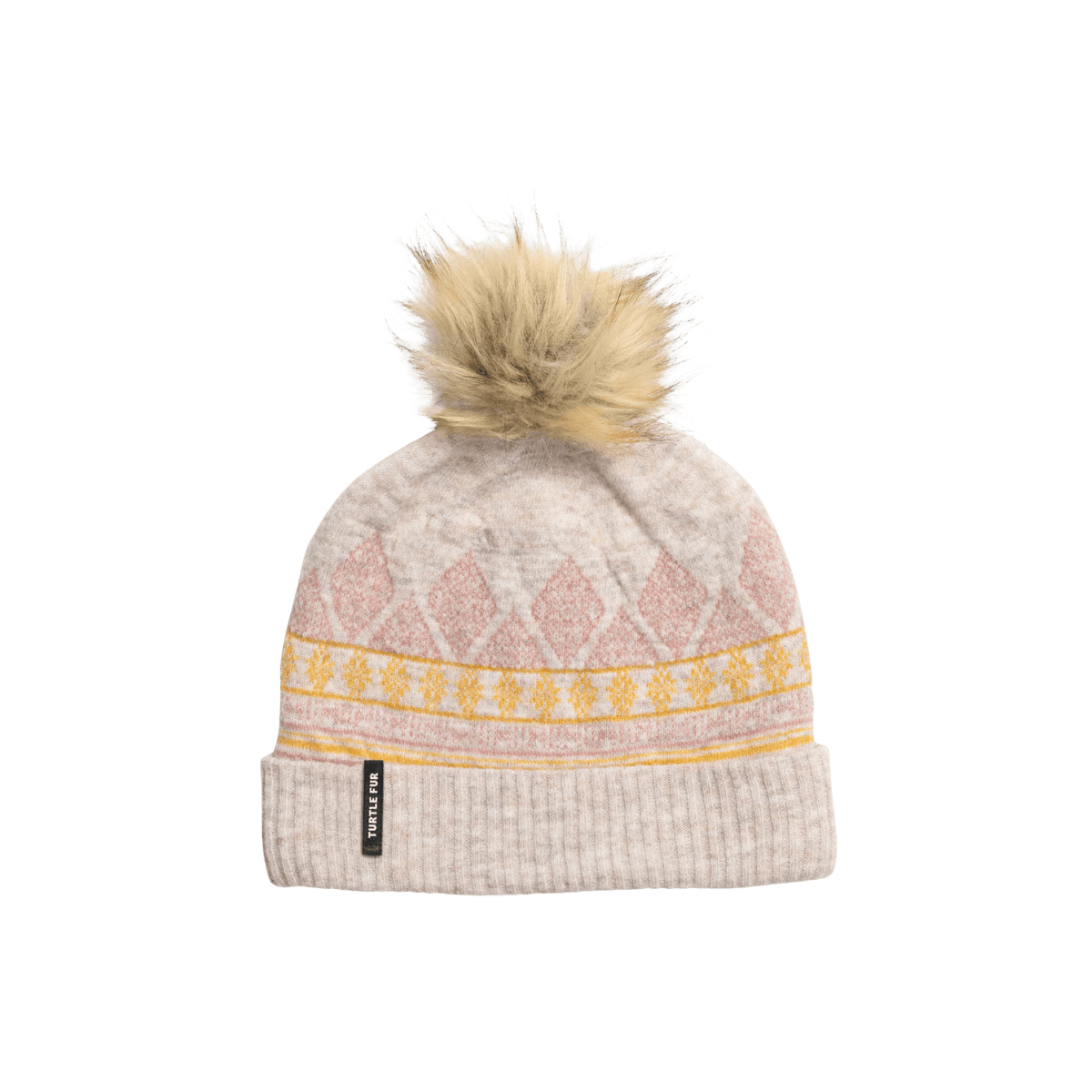 TURTLE FUR RECYCLED ELLEN POM BEANIE - OAT