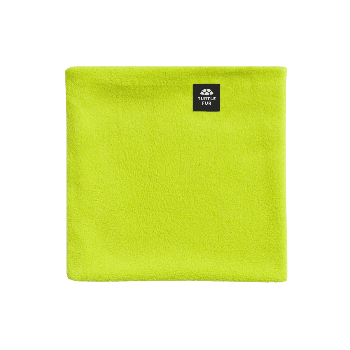 TURTLE FUR YOUTH CHELONIA 150 FLEECE DOUBLE LAYER NECK WARMER - BRIGHT LIME - FRONT VIEW
