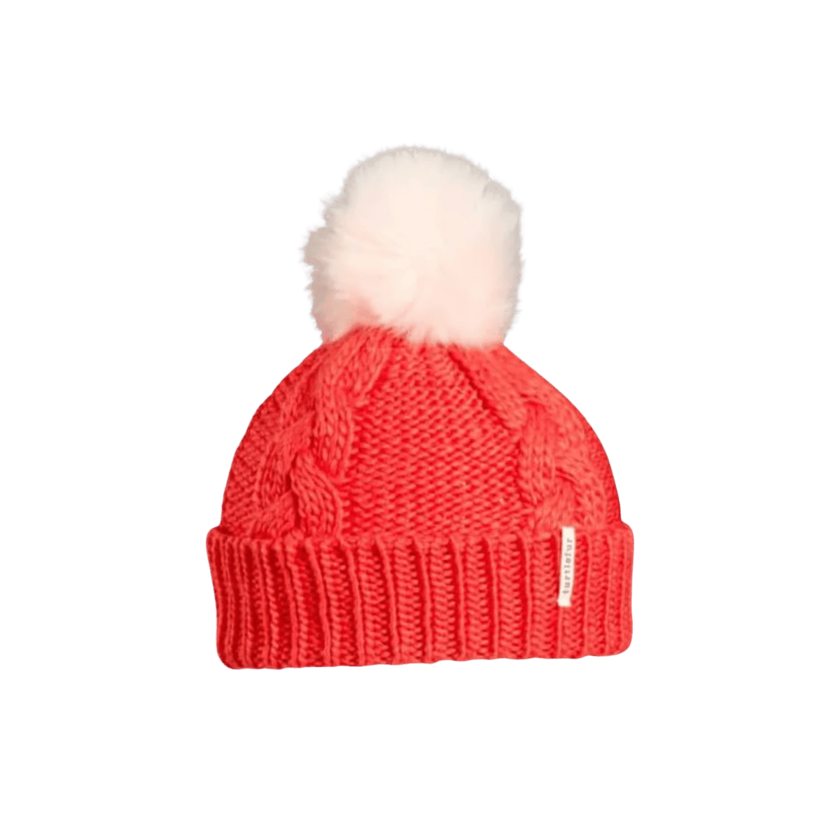 TURTLE FUR YOUTH LIZZY HAND KNIT BEANIE - CORAL