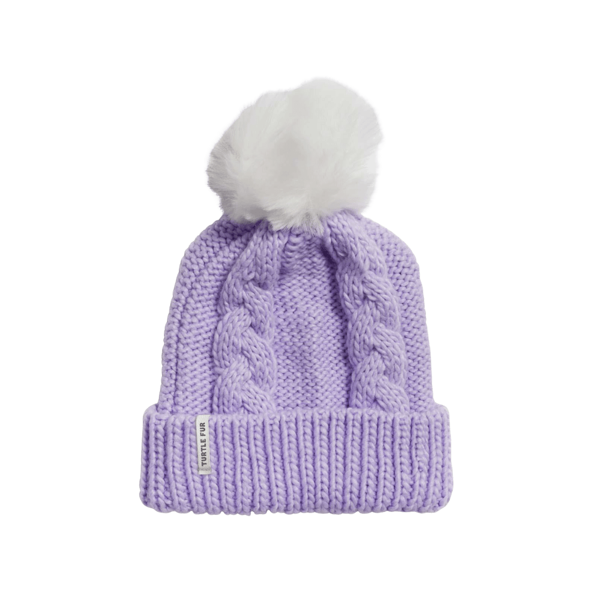 TURTLE FUR YOUTH LIZZY HAND KNIT BEANIE - LAVENDER