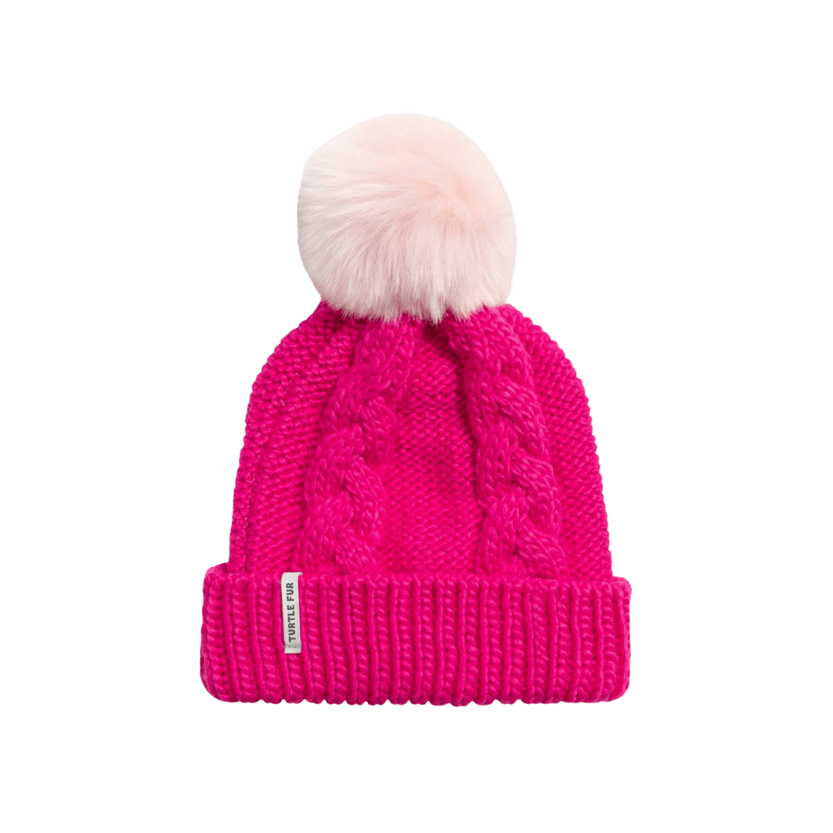TURTLE FUR YOUTH LIZZY HAND KNIT BEANIE - PINK