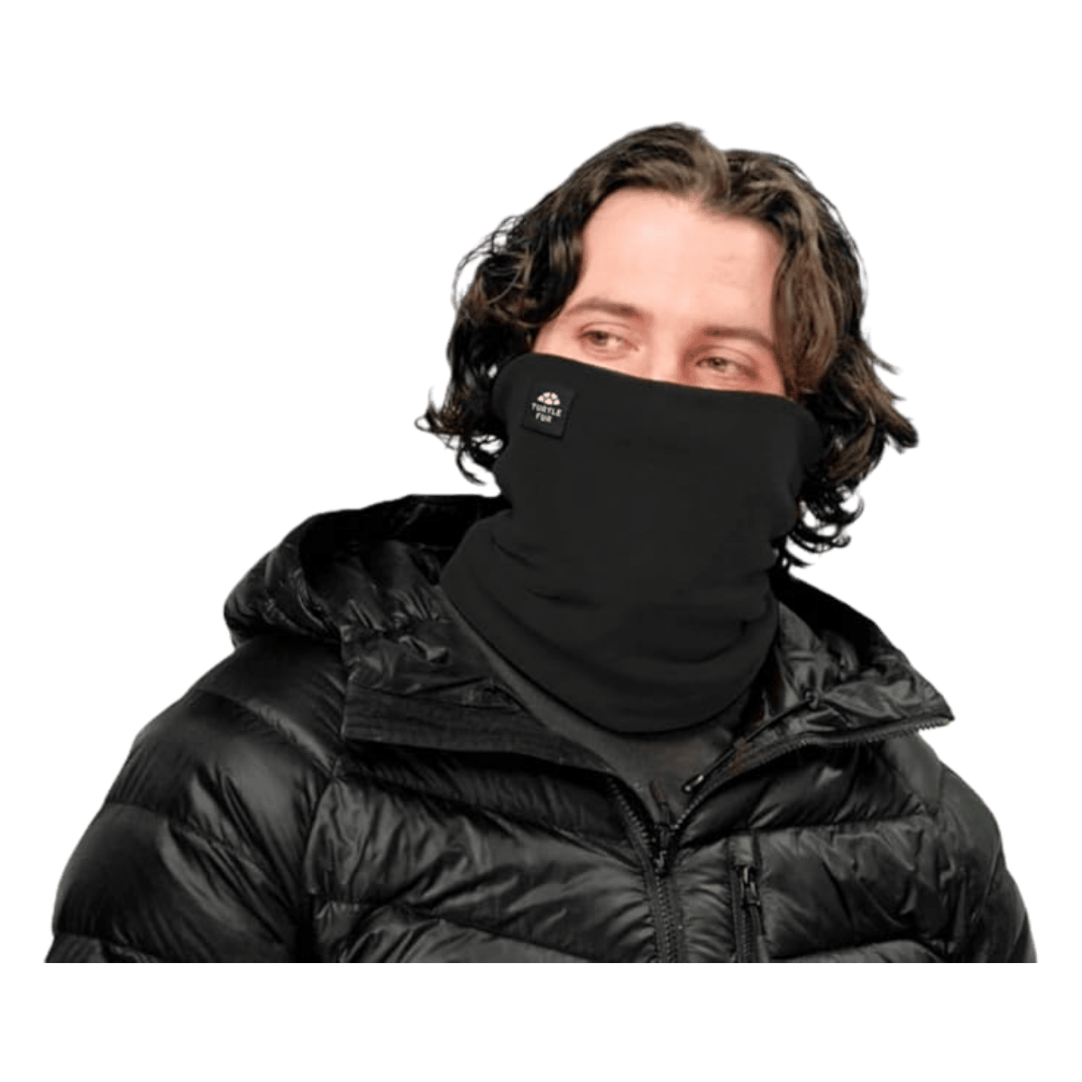 TURTLE FUR CHELONIA 150 DBL LAYER NECK - BLACK FRONT