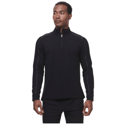 TASC CARROLLTON 1/4 ZIP - BLACK GUNMETAL - FRONT VIEW