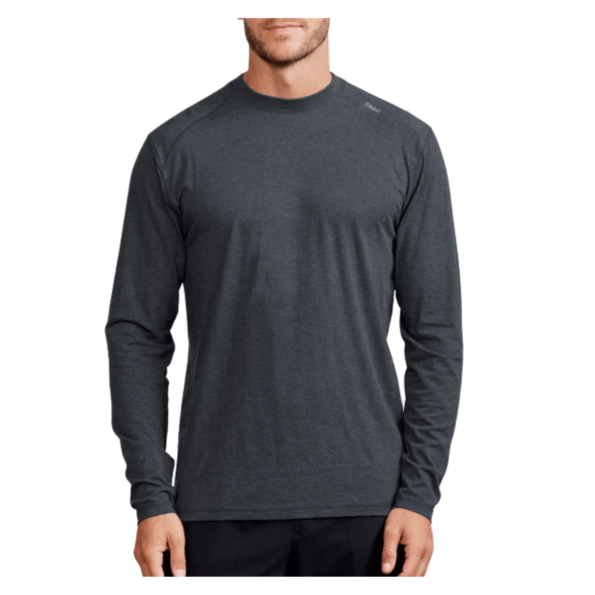 TASC CARROLLTON FITNESS LONGSLEEVE T-SHIRT IRON HEATHER FRONT VIEW