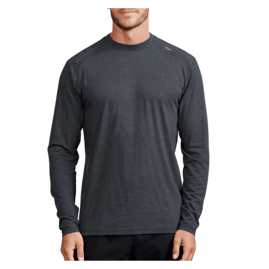 TASC CARROLLTON FITNESS LONGSLEEVE T-SHIRT IRON HEATHER FRONT VIEW