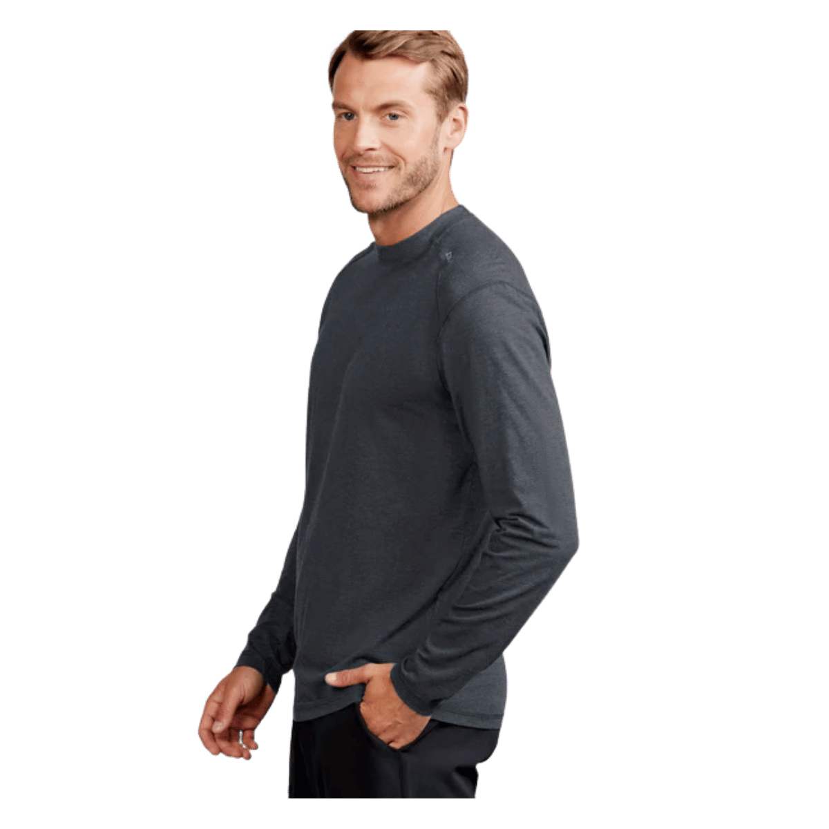 TASC CARROLLTON FITNESS LONGSLEEVE T-SHIRT IRON HEATHER SIDE VIEW