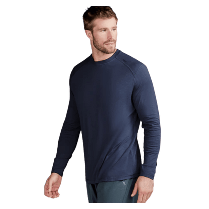 TASC CARROLLTON LONG SLEEVE FITNESS T-SHIRT - CLASSIC NAVY - SIDE VIEW