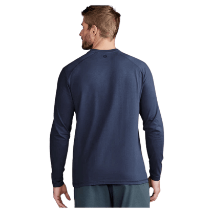 TASC CARROLLTON LONG SLEEVE FITNESS T-SHIRT - CLASSIC NAVY - BACK VIEW