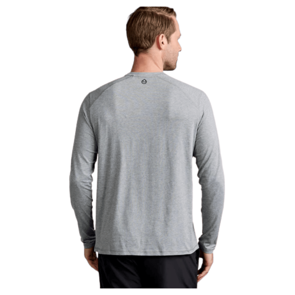 TASC CARROLLTON FITNESS LONG SLEEVE T-SHIRT - HEATHER GREY - BACK VIEW