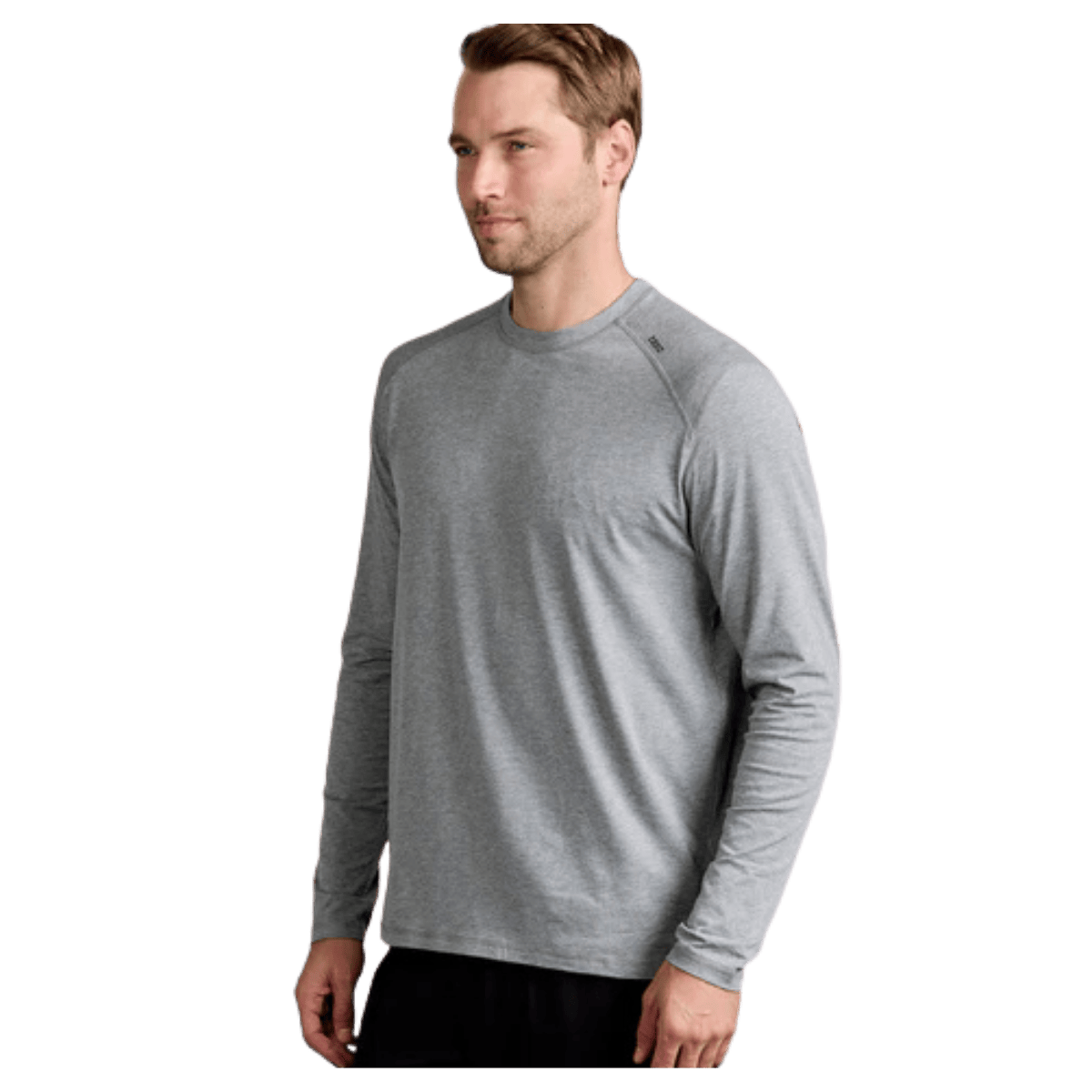 TASC CARROLLTON FITNESS LONG SLEEVE T-SHIRT - HEATHER GREY - SIDE VIEW