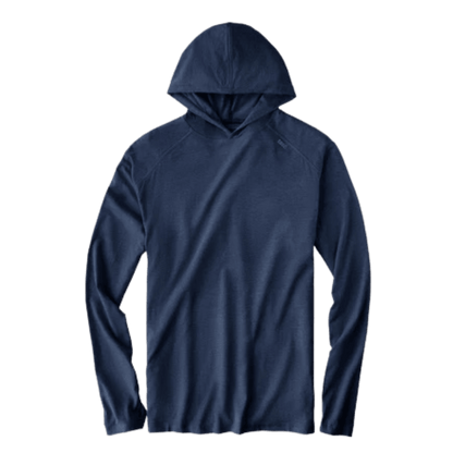 TASC CARROLLTON LIGHTWEIGHT FITNESS HOODIE - CLASSIC NAVY HEATHER - FRONT VIEW