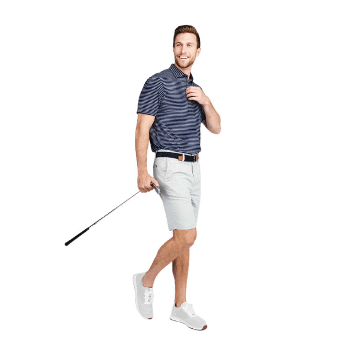 TASC CLOUD POLO BROOKLINE STRIPE CLASSIC NAVY/WHITE SIDE VIEW