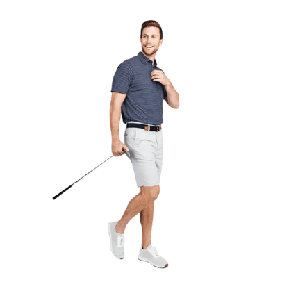 TASC CLOUD POLO BROOKLINE STRIPE CLASSIC NAVY/WHITE SIDE VIEW