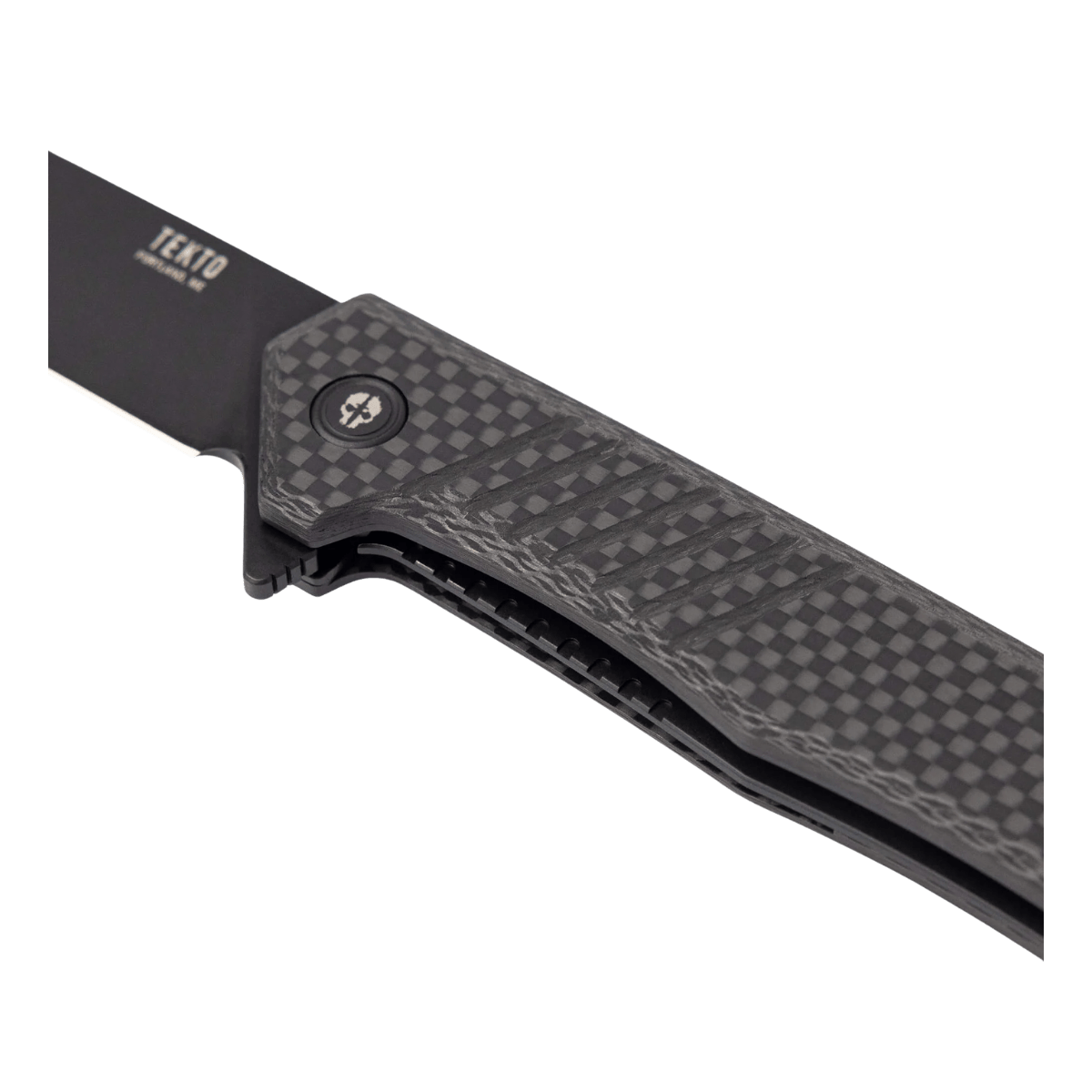 TEKTO KNIVES F1 ALPHA FORGED CARBON D2 FINE - CLOSER VIEW