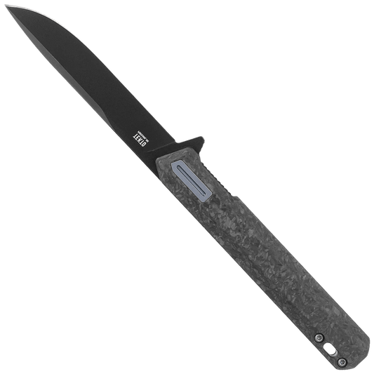 TEKTO KNIVES F2 BRAVO FORGED CARBON HANDLE D2 FINE - FRONT VIEW