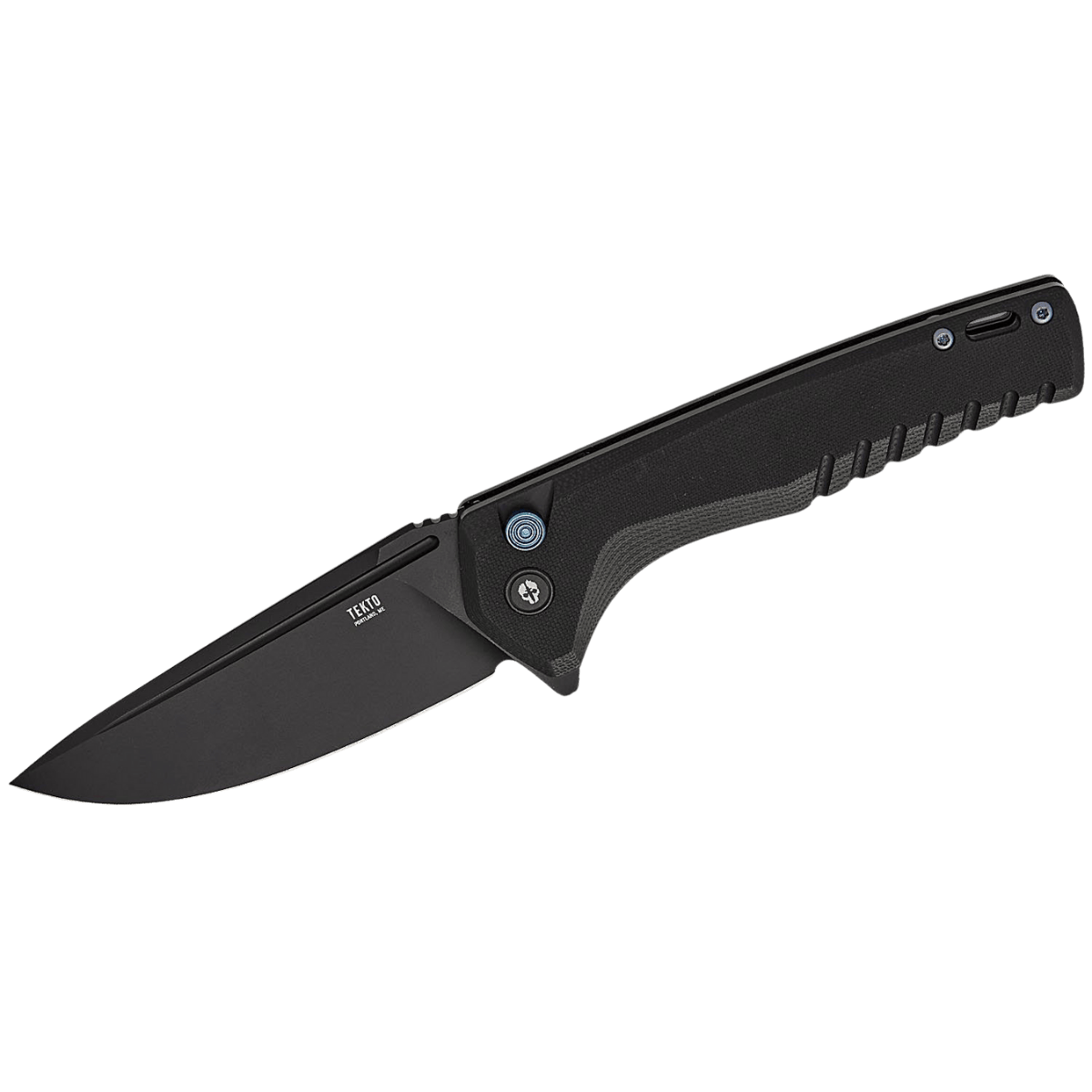 TEKTO KNIVES F3 CHARLIE BLACK G10 D-LOCK D2 - FRONT VIEW