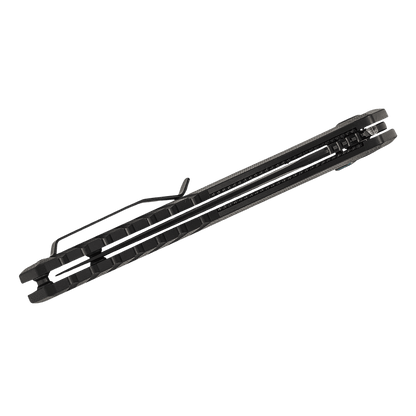 TEKTO KNIVES F3 CHARLIE BLACK G10 D-LOCK D2 - SIDE FRONT VIEW