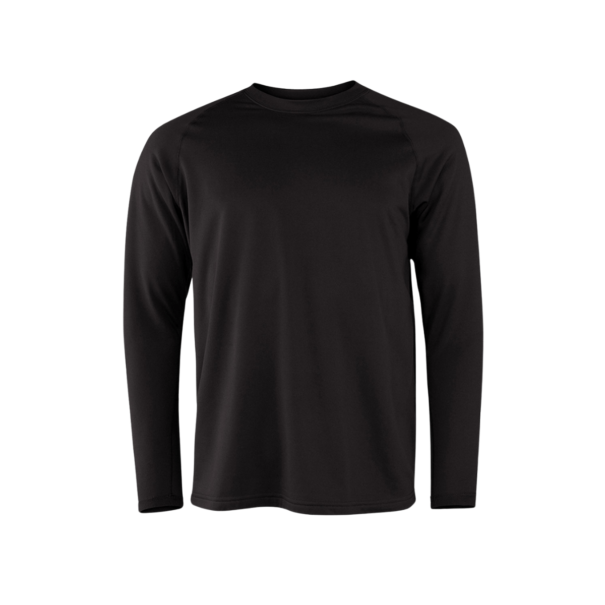 TERRAMAR MEN’S MILITARY FLEECE LONG SLEEVE CREW - BLACK