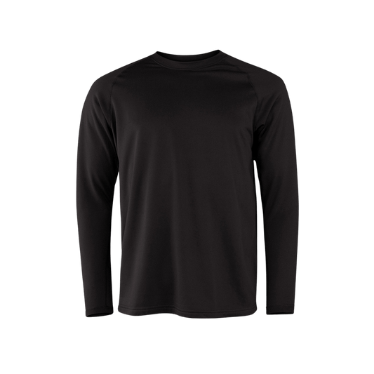 TERRAMAR MEN’S MILITARY FLEECE LONG SLEEVE CREW - BLACK