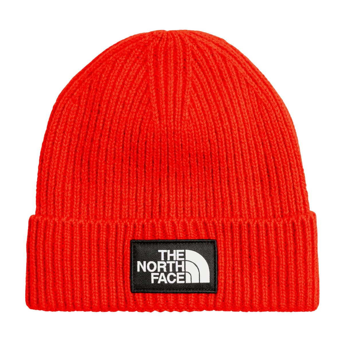 NORTH FACE TNF LOGO BOX CUFF BEANIE - RED