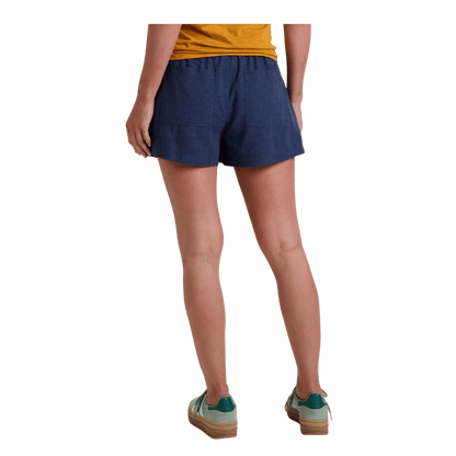 TOAD & CO WOMEN'S TAJ HEMP PULL-ON SHORT 3" - TRUE NAVY - BACK VIEW