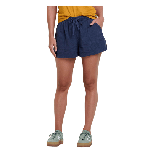 TOAD & CO WOMEN'S TAJ HEMP PULL-ON SHORT 3" - TRUE NAVY - FRONT VIEW