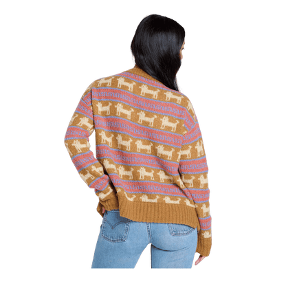 TOAD & CO WOMEN'S COTATI DOLMAN SWEATER - KELP PUPS - BACK VIEW