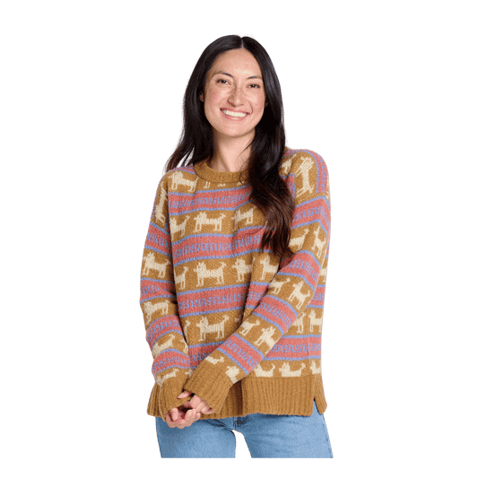 TOAD & CO WOMEN'S COTATI DOLMAN SWEATER - KELP PUPS - FRONT VIEW